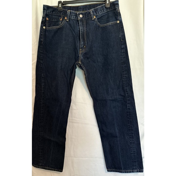 LEVI'S 505 Regular Fit 36x30 Straight leg Denim Blue Jeans Deep Dark Fade *CLEAN - Picture 6 of 9